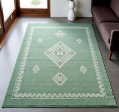 Scandinavian Green Wool Rug